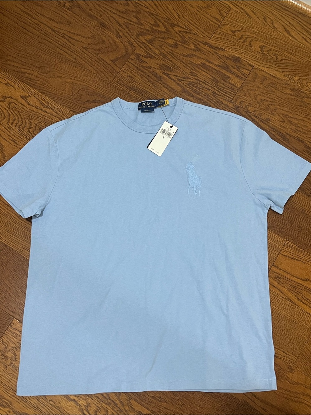 Polo by Ralph Lauren Men’s Baby Blue Crewneck Tee Size L New with/Tags